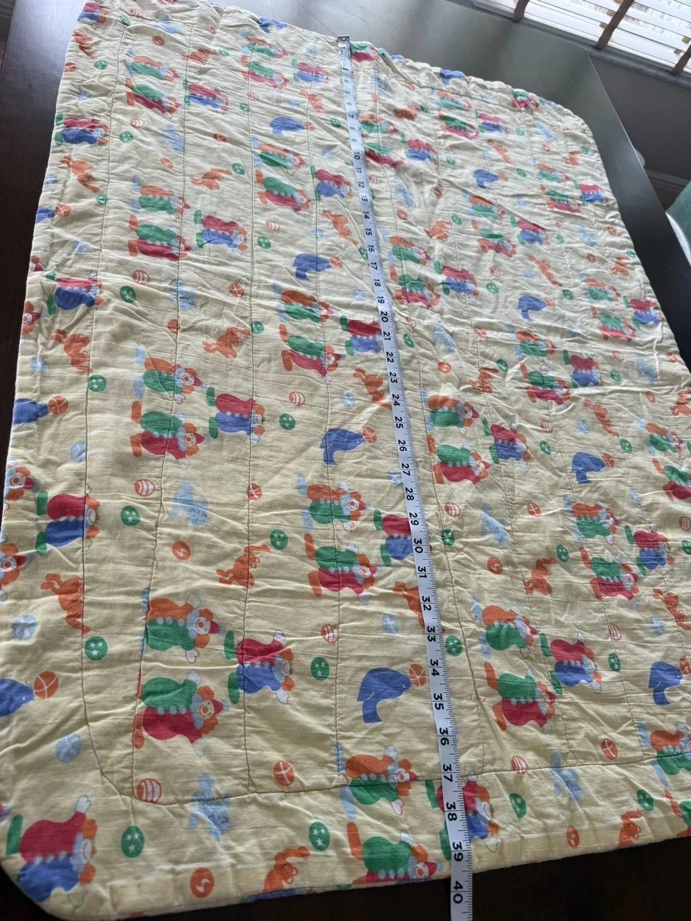 Vintage Clown Baby Quilt Nursery Crib Blanket Lap Quilt 29x39 Circus Theme